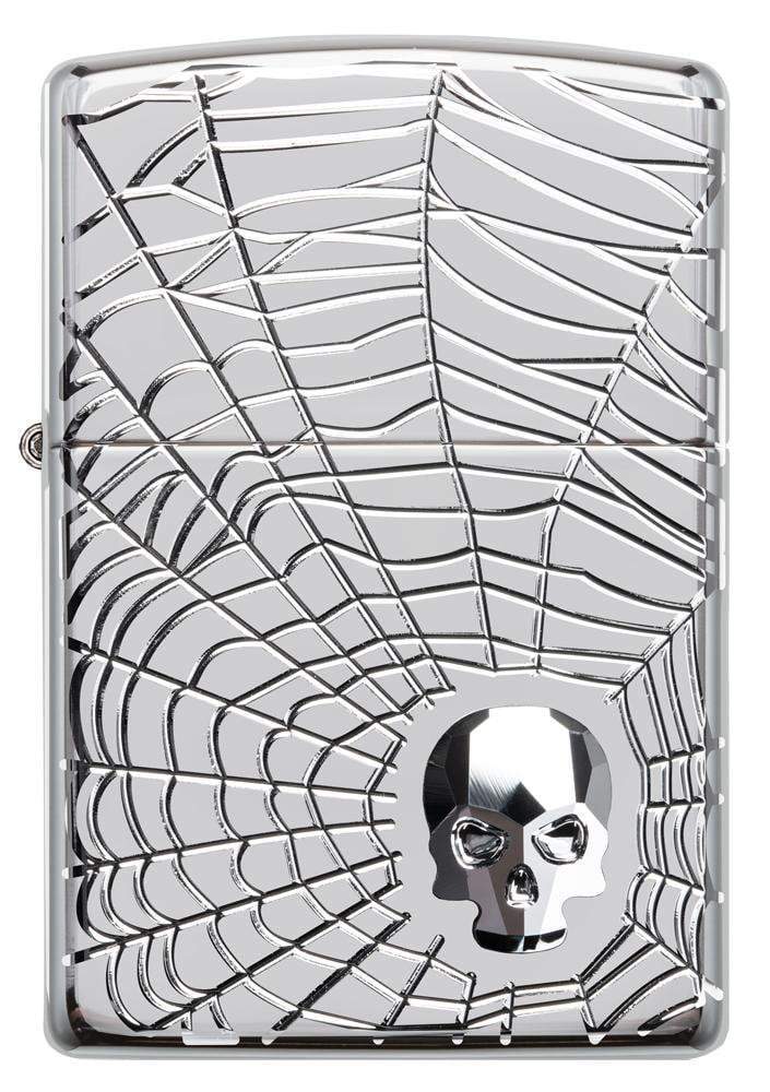 Zippo Spider Web Skull Design Zippo